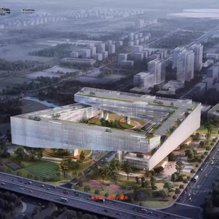 美的上海全球创新园区办公楼建筑效果图SU模型+室内方案文本197页