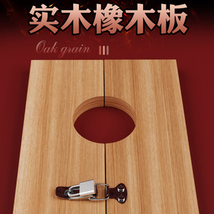 KinK古代刑具木枷锁拘束架饰品惩罚道具手枷脚枷木制橡木枷展示架