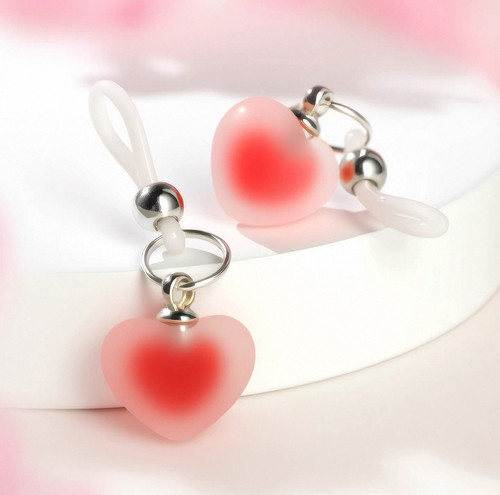 爱心隐形外出皮筋女草莓夹铃铛