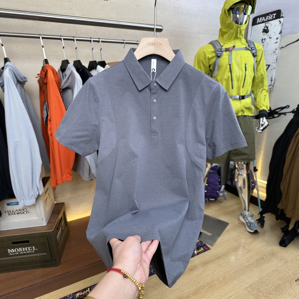 简约帅气短袖衬衫男生夏季纯色时尚百搭男款休闲宽松薄款翻领衬衣