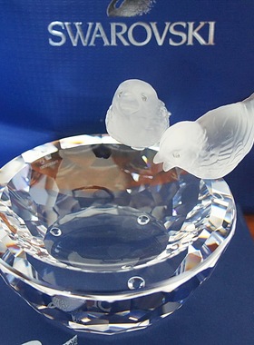 特价蓝色方盒现货 施华洛世奇 水晶小情鸟 摆件/烛台/烟缸 010029