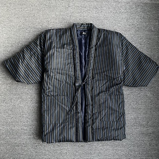 日式 居家外套 和风棉服夹丝棉外套道袍加厚宽松系绳开襟棉袄上装