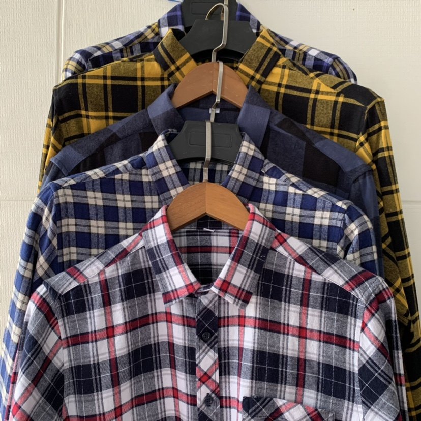 秋款纯棉磨毛修身格子衬衫男长袖上衣港风复古潮流百搭休闲衬衣,男装,衬衫,淘宝优惠券,粉丝福利购,淘宝优惠卷