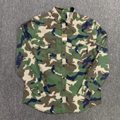 上衣做旧风格 长袖 修身 欧美复古水洗纯棉工装 迷彩衬衫 休闲衬衣外套