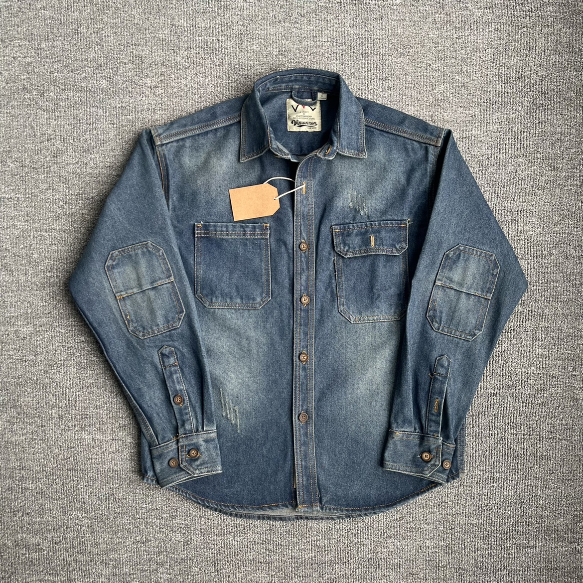 男士美系复古全棉衬衣长袖