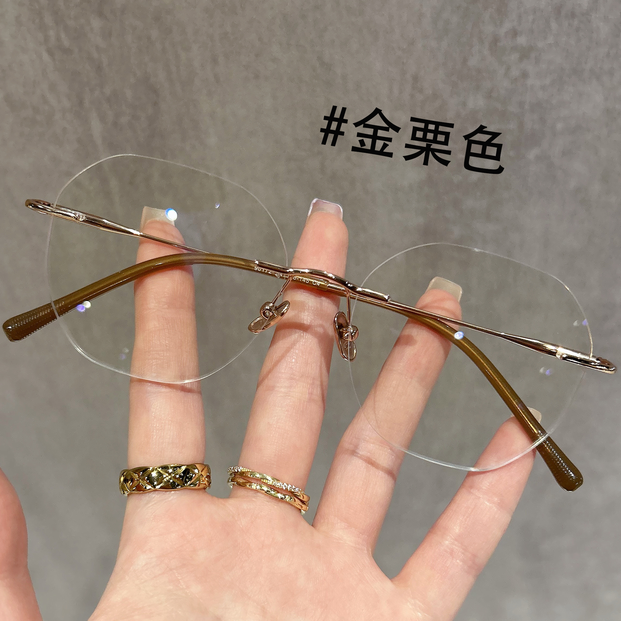 超轻钛无框眼镜纯欲风可配近视