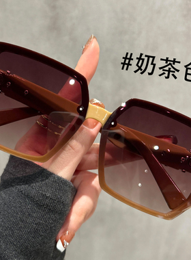 多边形大框墨镜女款2025新款高级感适合方圆脸切边防紫外线太阳镜