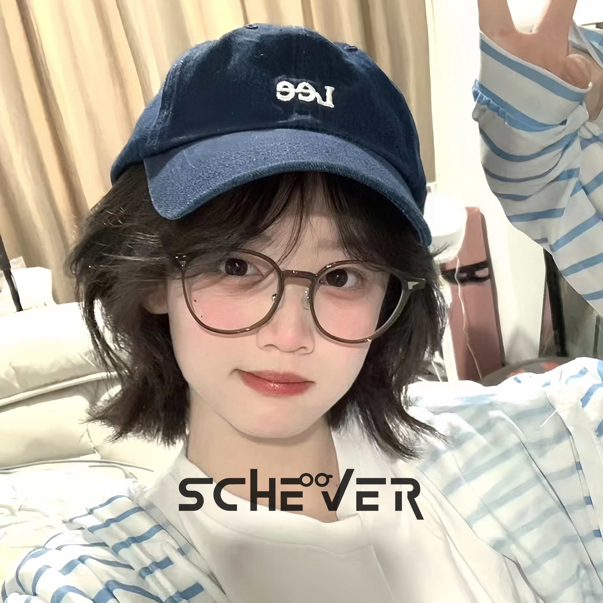 网红款素颜冷茶色眼镜可配近视