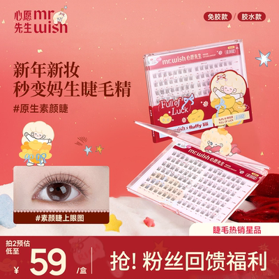 【新品】Mr.wish/心愿先生免款胶原生素颜睫PLUS自然分段假睫毛