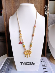 手工精编项链绳毛衣链吊坠绳可挂黄金平安锁翡翠蜜蜡宝宝周岁礼