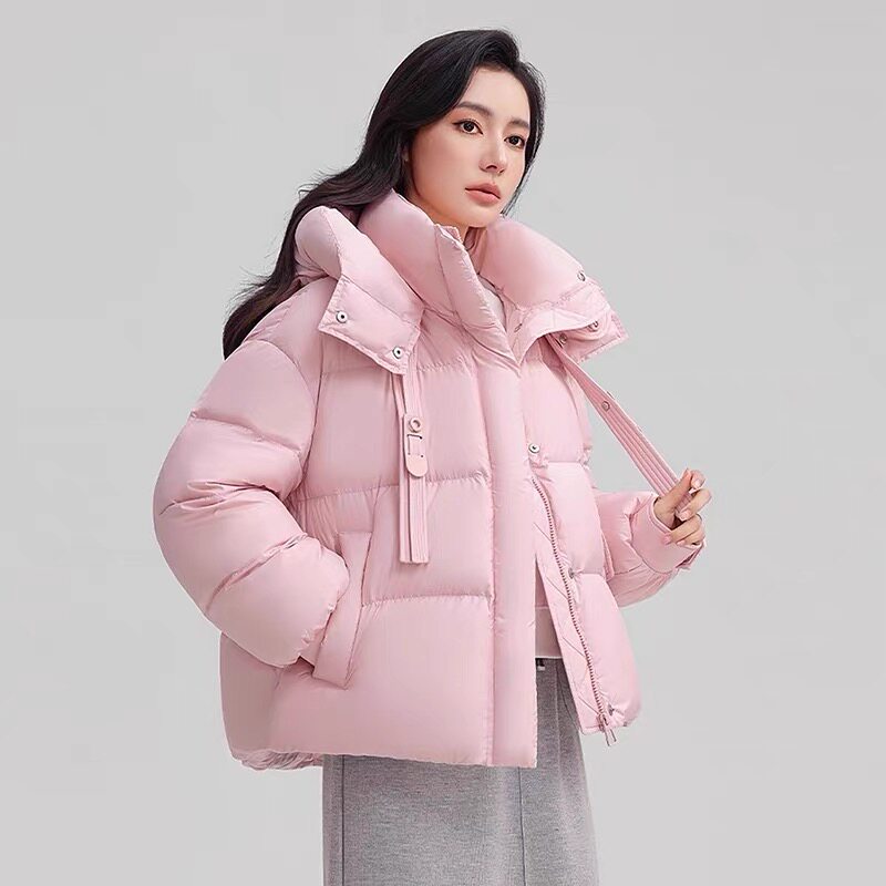 羽绒服女2025年冬季新款短款保暖面包服时尚加厚鸭绒连帽外套,女装/女士精品,羽绒服,淘宝优惠券,粉丝福利购,淘宝优惠卷