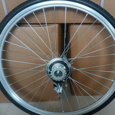 自行车铝合金免充气实心胎24-26寸前后轮总成充气轮组顺丰邮