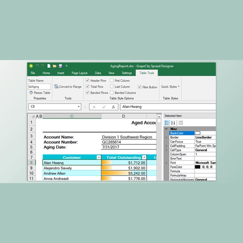 GrapeCity Spread.NET v14.45.20201