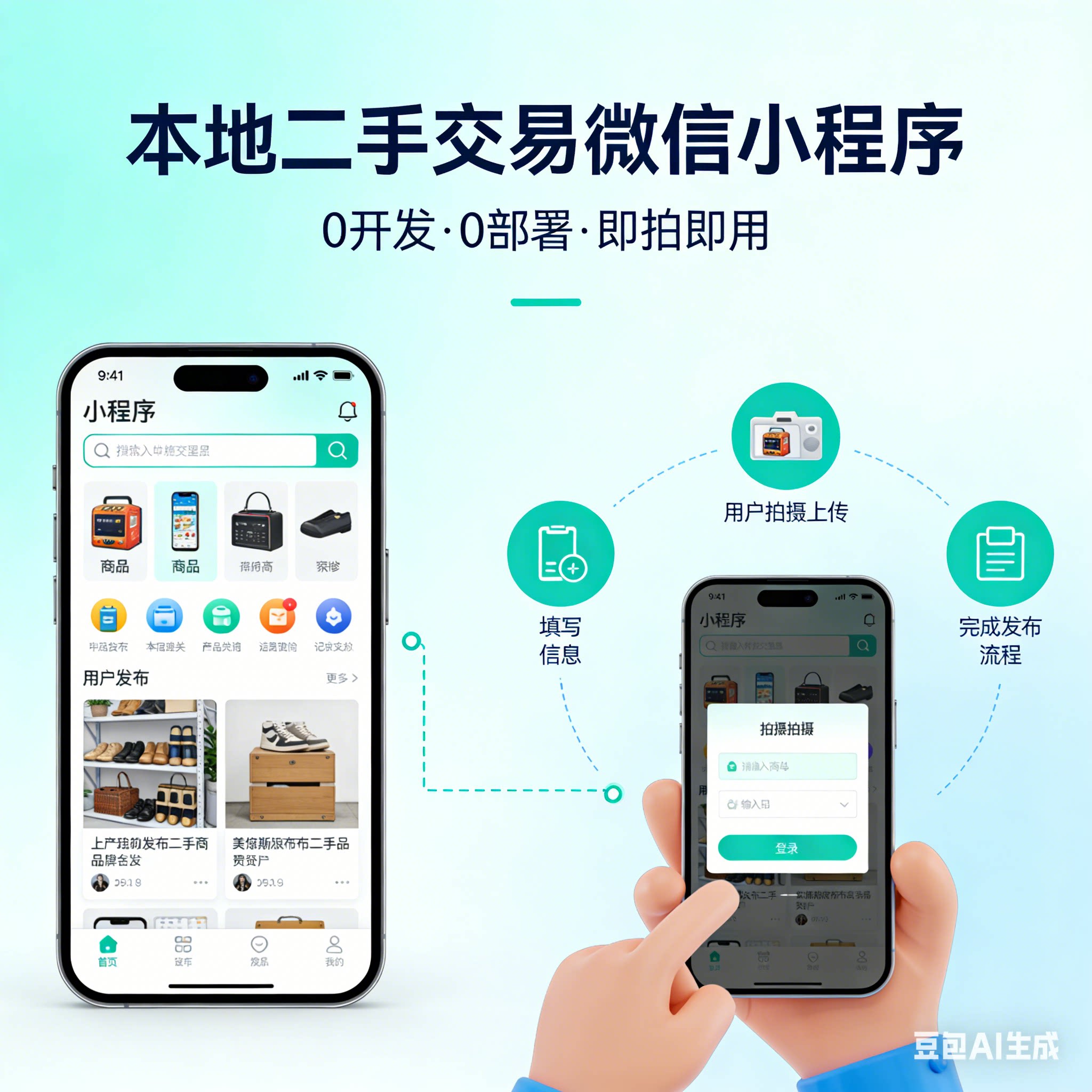 搭建本地二手交易微信小程序平台设计素材/源文件