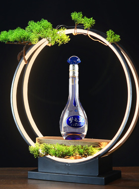 led灯圈发光底座摆件白酒展示架酒庄高档酒手办人物佛像摆饰礼品