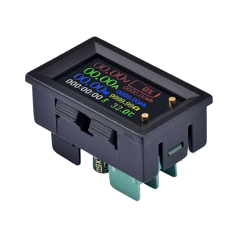 LCD彩屏多功能测量仪表9合一电压/电流/功率/百分电量DC6~30V20A