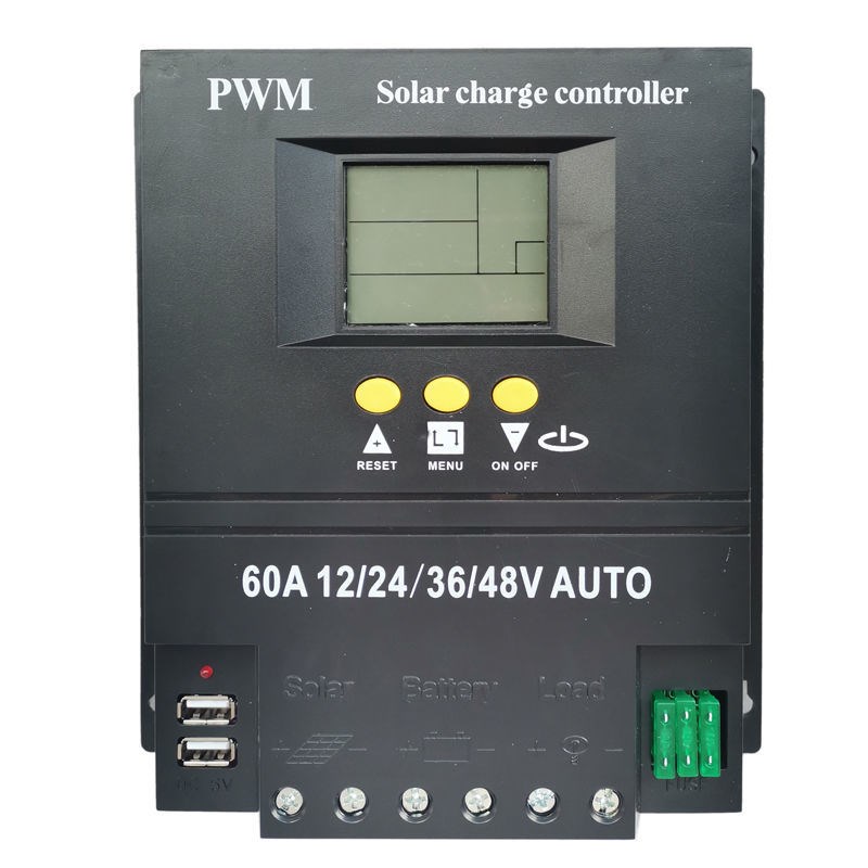 太阳能控制器12V/24v48V智能通用型背光光伏板发电家用充电器100A