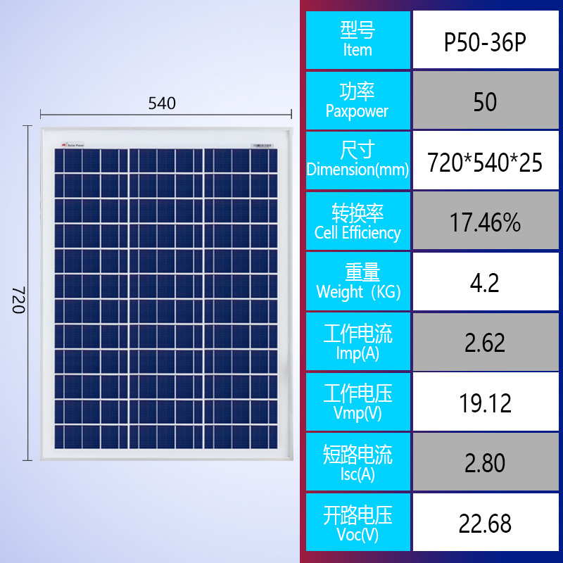 太阳能电池板光伏全新家用发电系统6V充电板12V24V单晶发电板