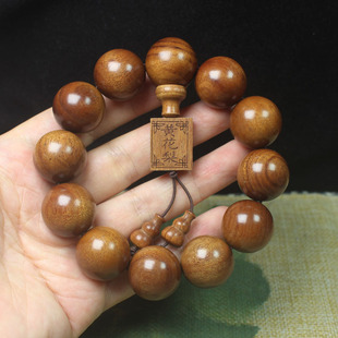 大叶花梨木20mm佛珠手串黄花梨浅纹手链男款文玩饰品念珠饰品批发