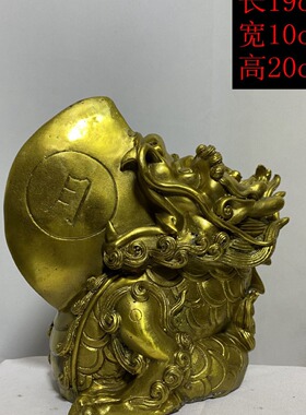 厂家直销黄铜睚眦摆件家居客厅装饰品工艺礼品铜日月神兽礼品摆件