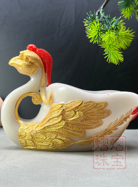 欧美风夜光彩绘描金凤樽酒杯凤凰酒架摆件家居酒柜装饰品礼物摆件