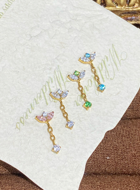 仙人 钛合金“奏鸣”镀金耳钉耳坠耳骨钉flat 16g 免摘睡觉防敏