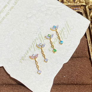 16g 仙人 镀金耳钉耳坠耳骨钉flat 奏鸣 免摘睡觉防敏 钛合金