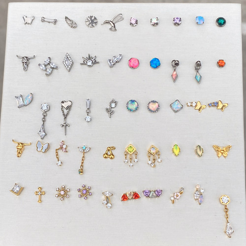 【清仓款】孤品/ f136钛合金 耳钉/唇钉/耳骨钉/鼻钉 氧化展示款