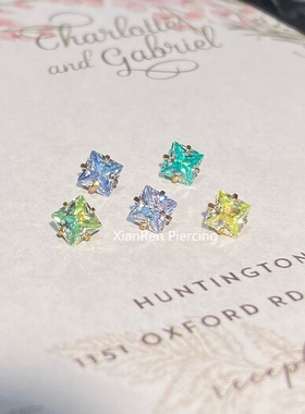 仙人 钛合金“回声”4mm镀金耳钉/耳蜗钉/耳骨flat 16g内螺防敏