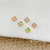 唇钉 仙人 鼻钉镀金耳钉16g内螺纹 耳钉 耳骨钉 钛合金 Mole