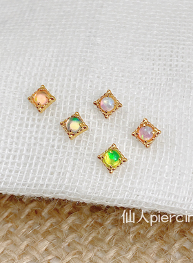 仙人 钛合金“Mole”耳钉/耳骨钉/唇钉/鼻钉镀金耳钉16g内螺纹