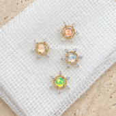 星穹私语 镀金耳钉 耳蜗钉 仙人钛合金 耳骨钉 内螺纹16g耳饰