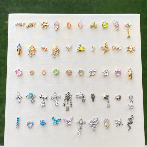 【清仓款】孤品/ f136钛合金 耳钉/唇钉/耳骨钉/鼻钉 氧化展示款