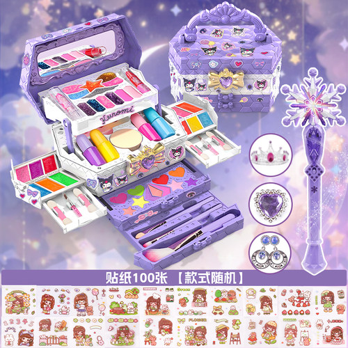 儿童化妆玩具品套装无毒女孩可水洗爱莎彩妆盒艾莎冰雪公主魔法棒
