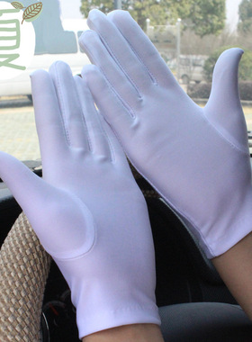 白手套氨纶作业加厚礼仪文玩表演防护透气电子工厂劳保棉手套夏季