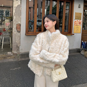 2025冬季 仿水貂绒环保皮草毛毛外套女染尖小个子年轻皮毛一体大衣