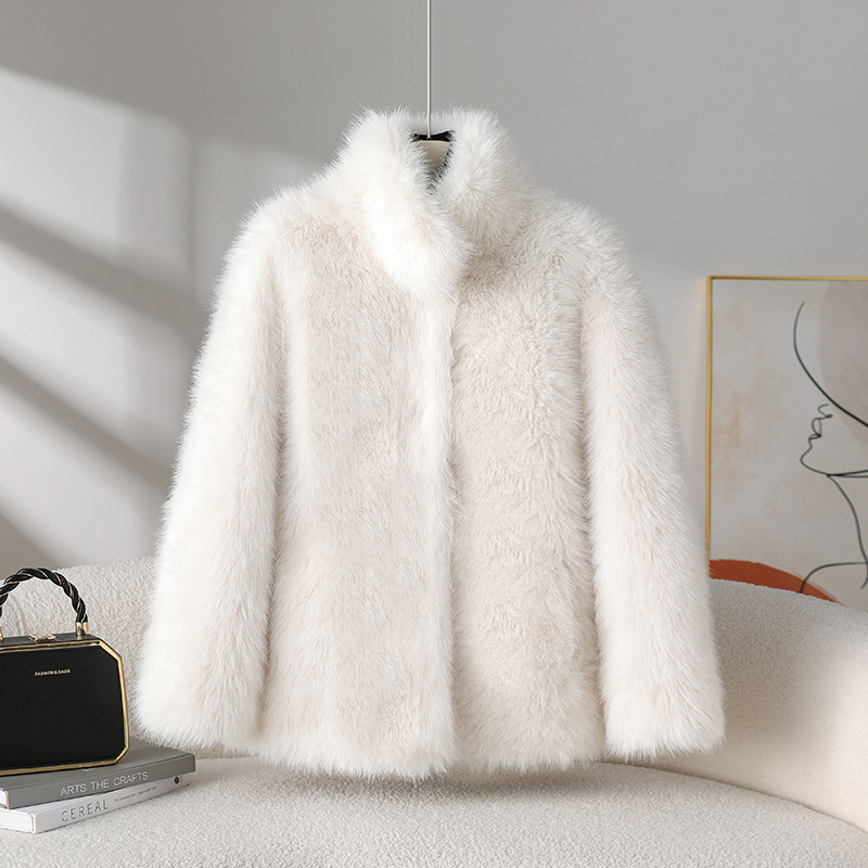 环保狐狸毛皮草外套皮毛一体女冬