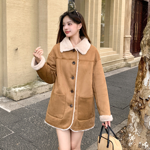 2025冬季新款双面穿绒面皮毛一体100羊羔毛皮草外套女羊剪绒大衣