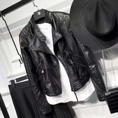 2025春秋新款 外套女 显瘦百搭立领pu皮夹克短款 小皮衣韩版 机车修身