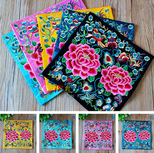 特色云南民族风绣片牡丹花 工艺礼品绣片 鼠标垫电话垫 外事礼品