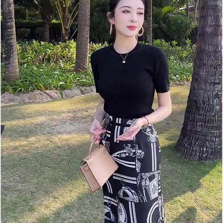 欧洲站夏装搭配一整套2025新款时尚名媛气质高级感套装裙装两件套