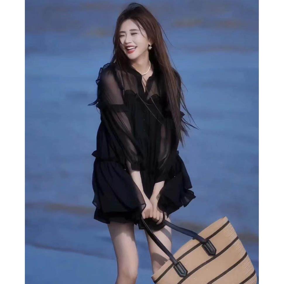 雪纺防晒衣衬衫套装女夏季薄款2025年新款休闲时尚洋气短裤两件套