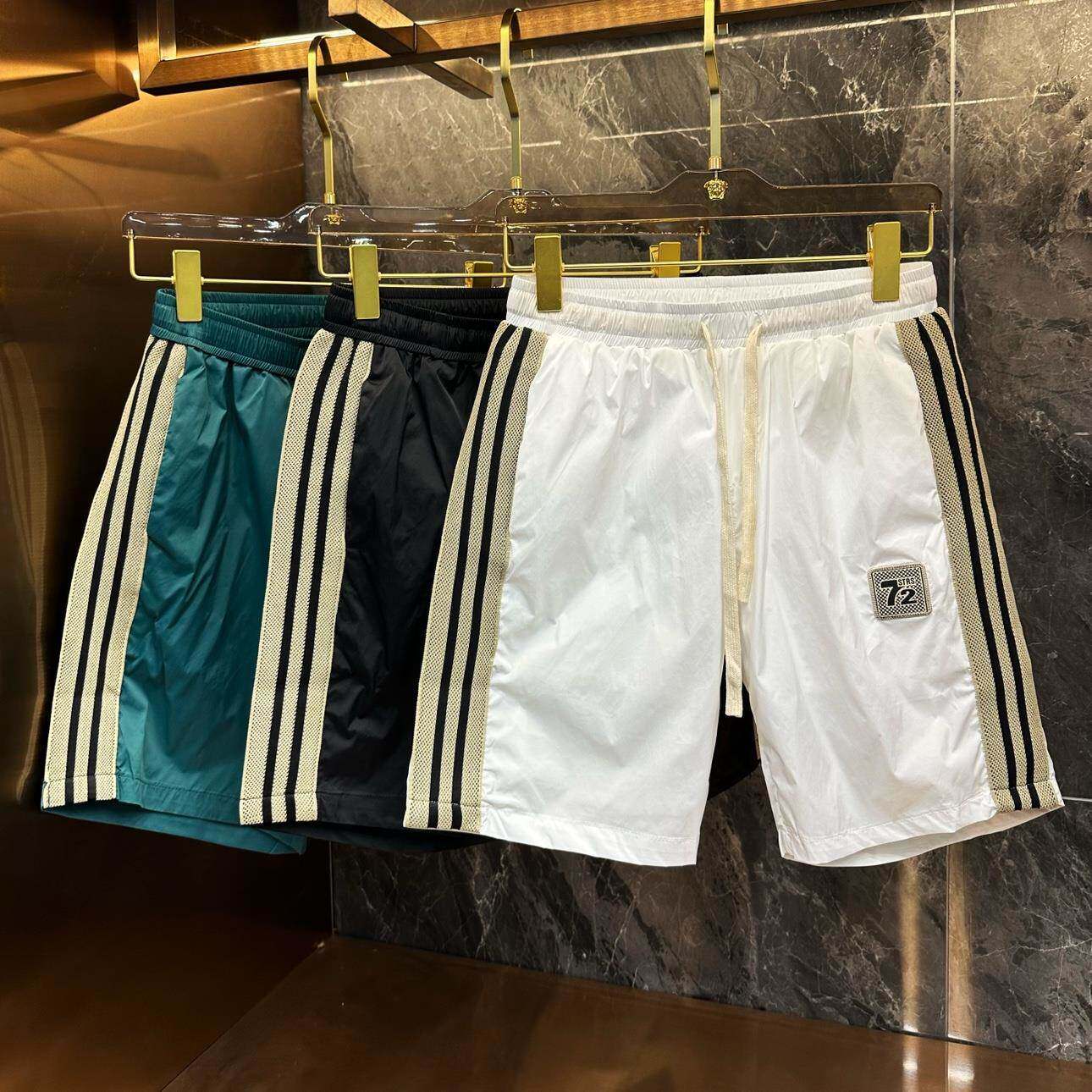 潮牌正品夏季新款休闲短裤男士条纹透气时尚运动简约百搭五分裤男