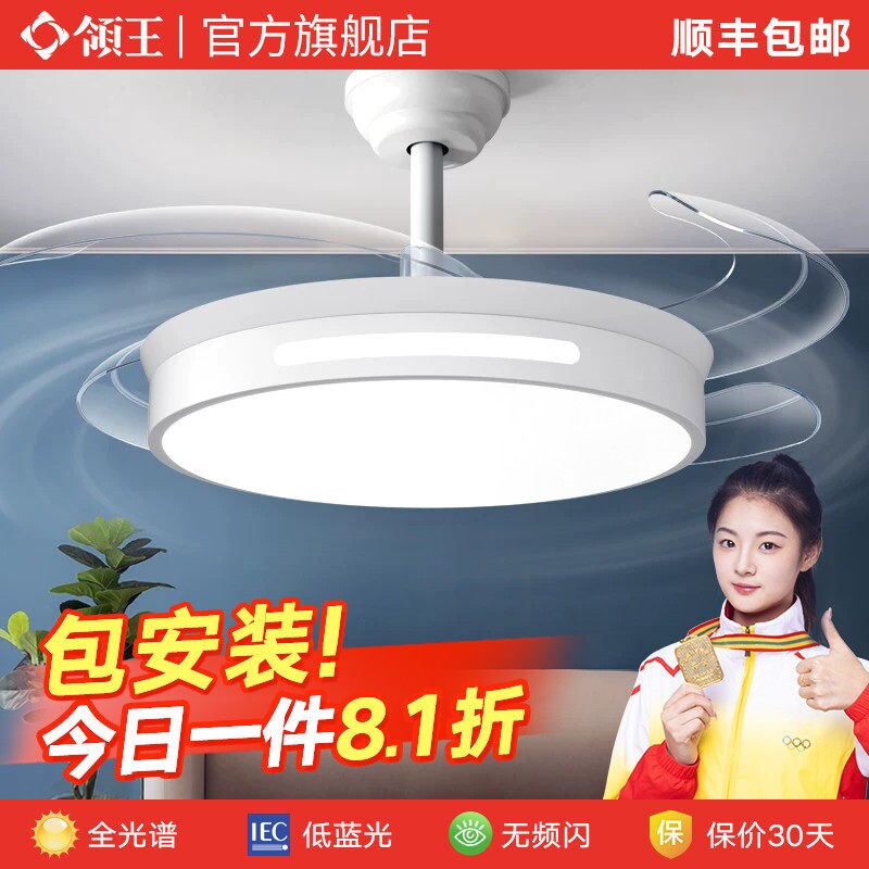 领王隐形风扇灯吊扇灯客厅餐厅卧