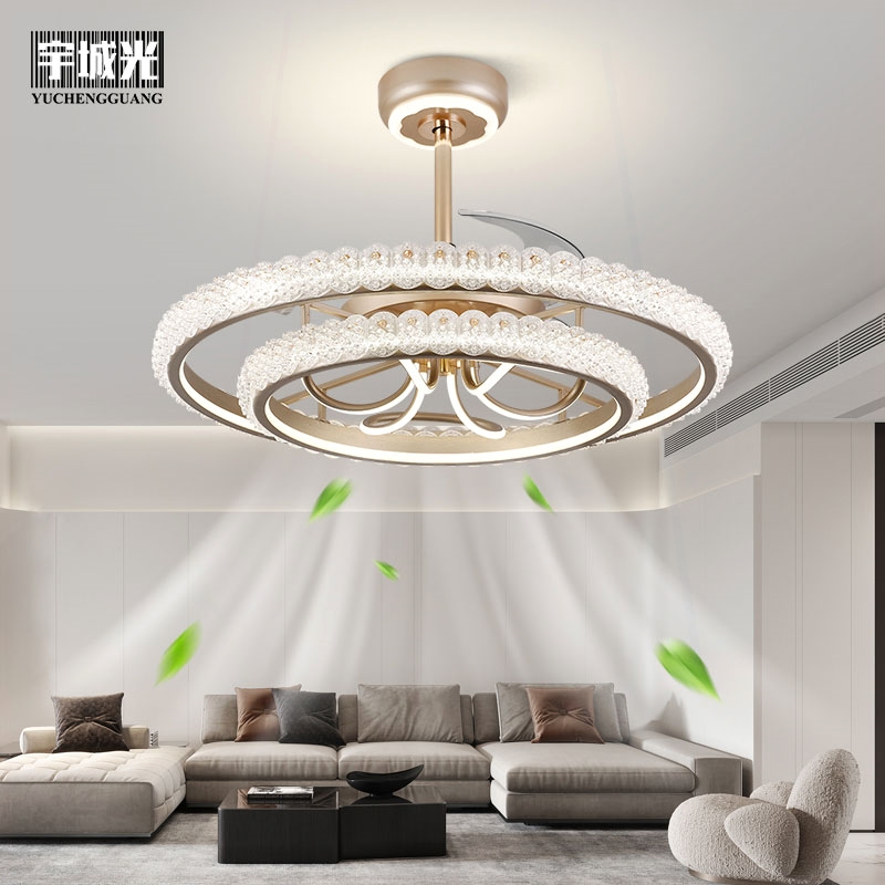 北欧客厅风扇灯高端隐形吊扇灯大