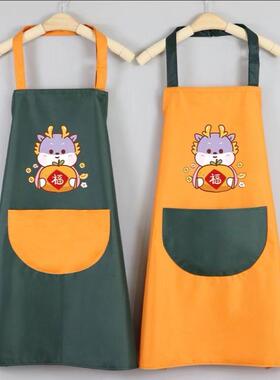 防水挂脖擦手围裙多色广告礼品定 制 logo厨房情侣围裙家用高颜值