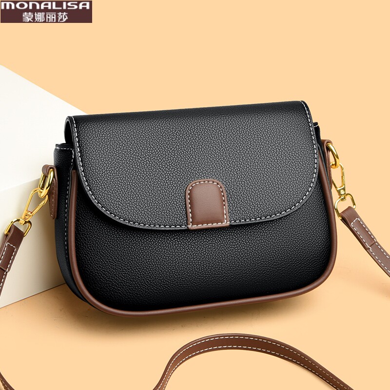 蒙娜丽莎官方正品真皮女包2025新款百搭时尚软皮斜挎单肩包高级感