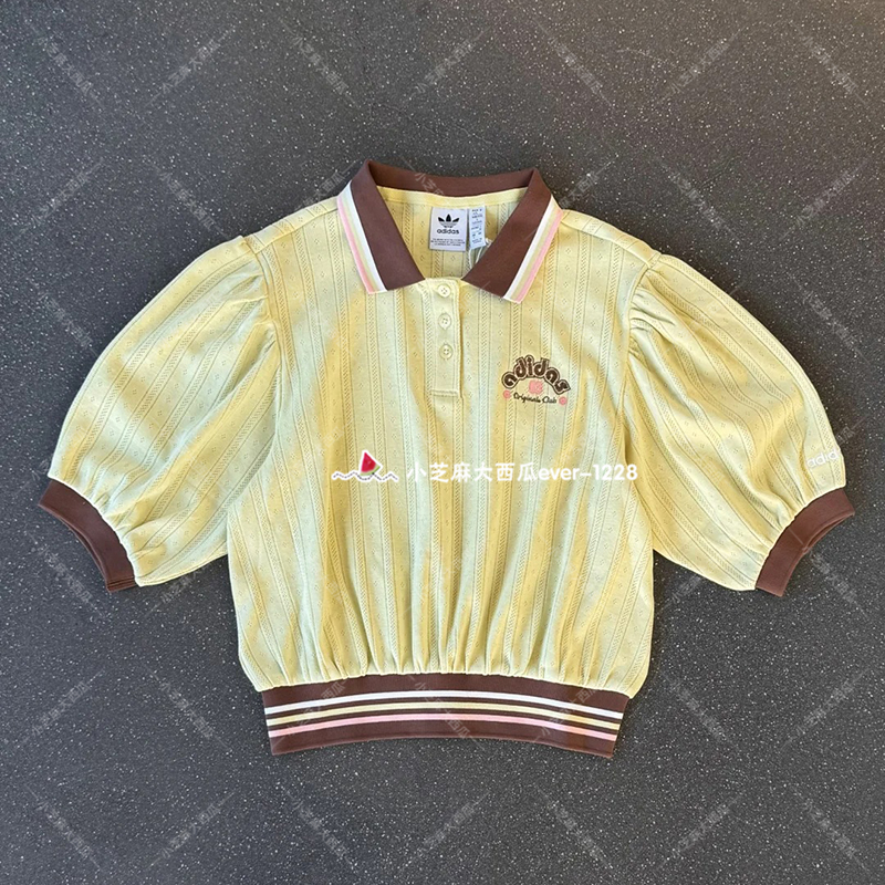 adidas三叶草运动短袖翻领POLO衫
