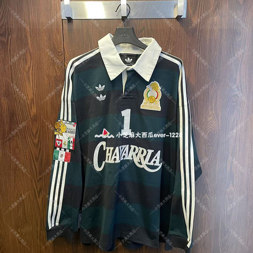 adidas三叶草橄榄球风长袖POLO衫
