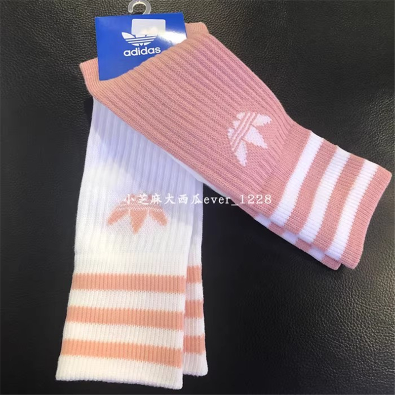 adidas三叶草舒适单双运动中筒袜